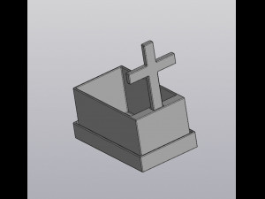 gothic flowerpot grave and cross 3D Print Model