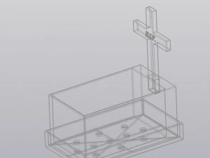 gothic flowerpot grave and cross 3D Print Model
