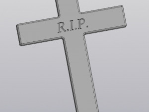 gothic flowerpot grave and cross 3D Print Model