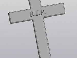 gothic flowerpot grave and cross 3D Print Model