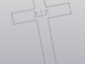 gothic flowerpot grave and cross 3D Print Model