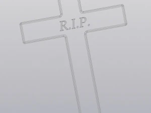 gothic flowerpot grave and cross 3D Print Model