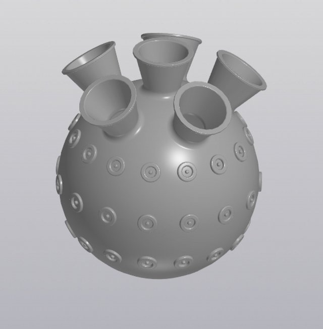 Vase 6 Pipes 3D Принт Модель .c4d .max .obj .3ds .fbx .stl .blend 