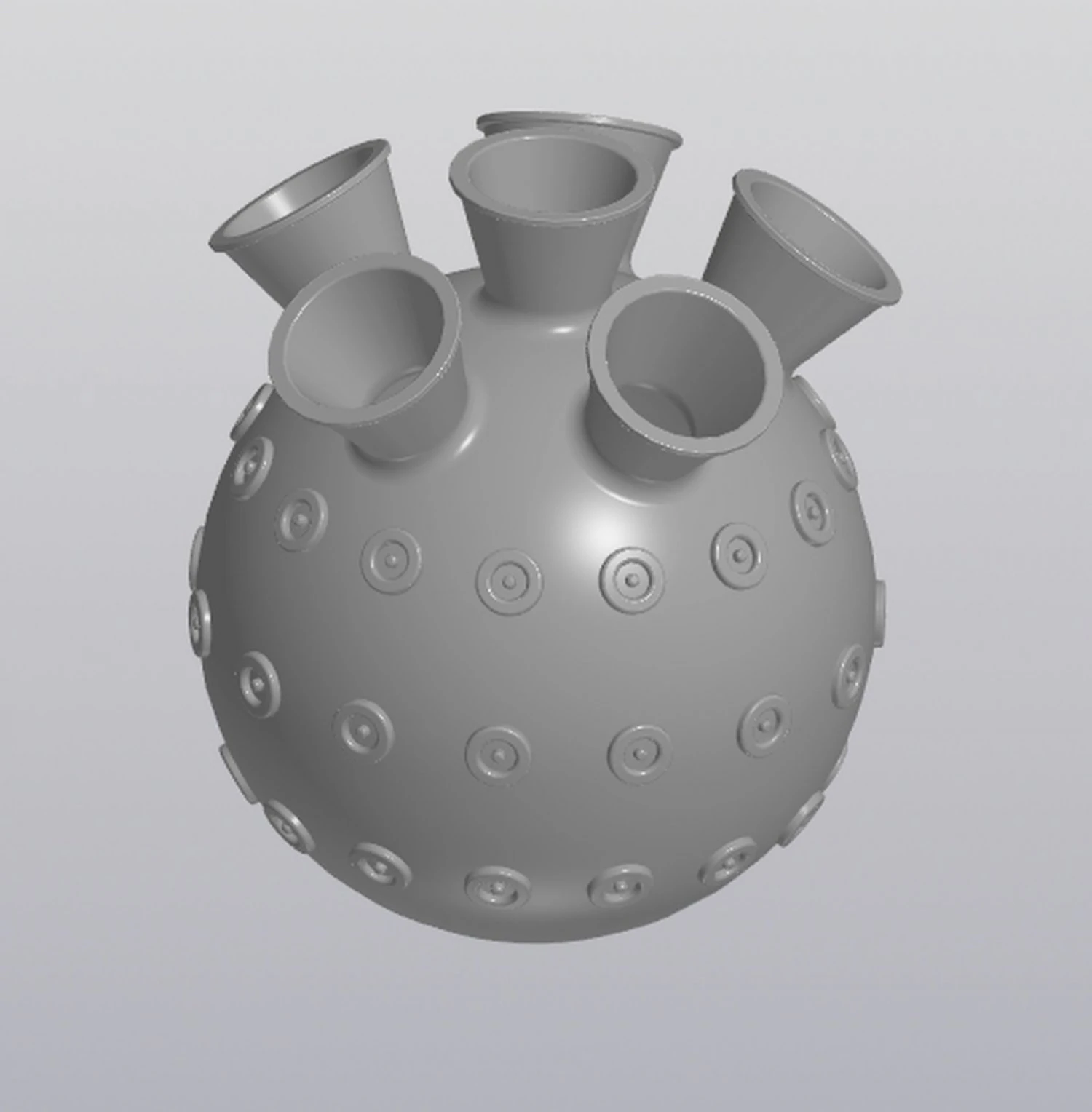 Vase 6 Pipes 3D Print Model .c4d .max .obj .3ds .fbx .stl .blend 