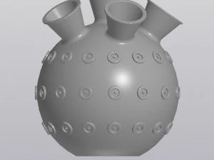 Vase 6 Pipes 3D Print Model
