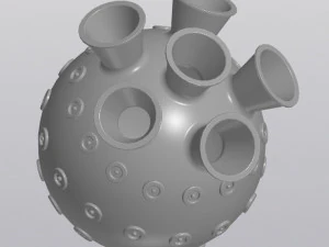 Vase 6 Pipes 3D Print Model