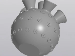 Vase 6 Pipes 3D Print Model