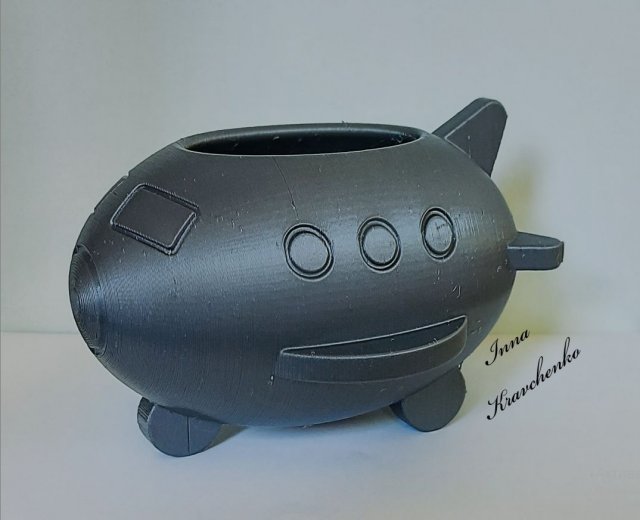 Flowerpot Holder for small things Airplane 3D 프린트 모델 .c4d .max .obj .3ds .fbx .stl .blend 