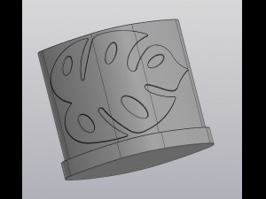 Flowerpot Monstera 2 leafs 3D 打印模型