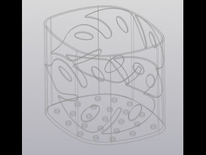 Flowerpot Monstera 2 leafs 3D 打印模型