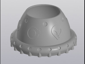 Landed UFO Planter Modèles 3D en vedette