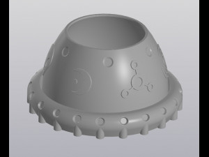 Landed UFO Planter 3D Baskı Modeli
