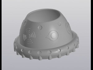 Landed UFO Planter 3D Baskı Modeli