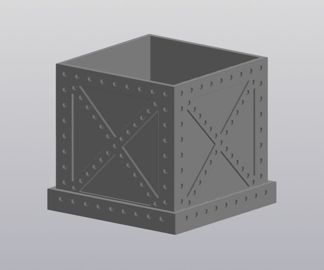 Metal box Planter Modello di stampa 3D .c4d .max .obj .3ds .fbx .stl .blend