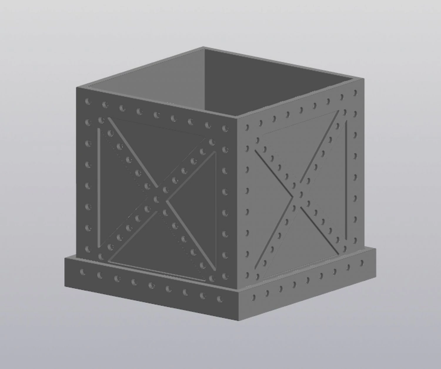 Metal box Planter 3D Print Model .c4d .max .obj .3ds .fbx .stl .blend 