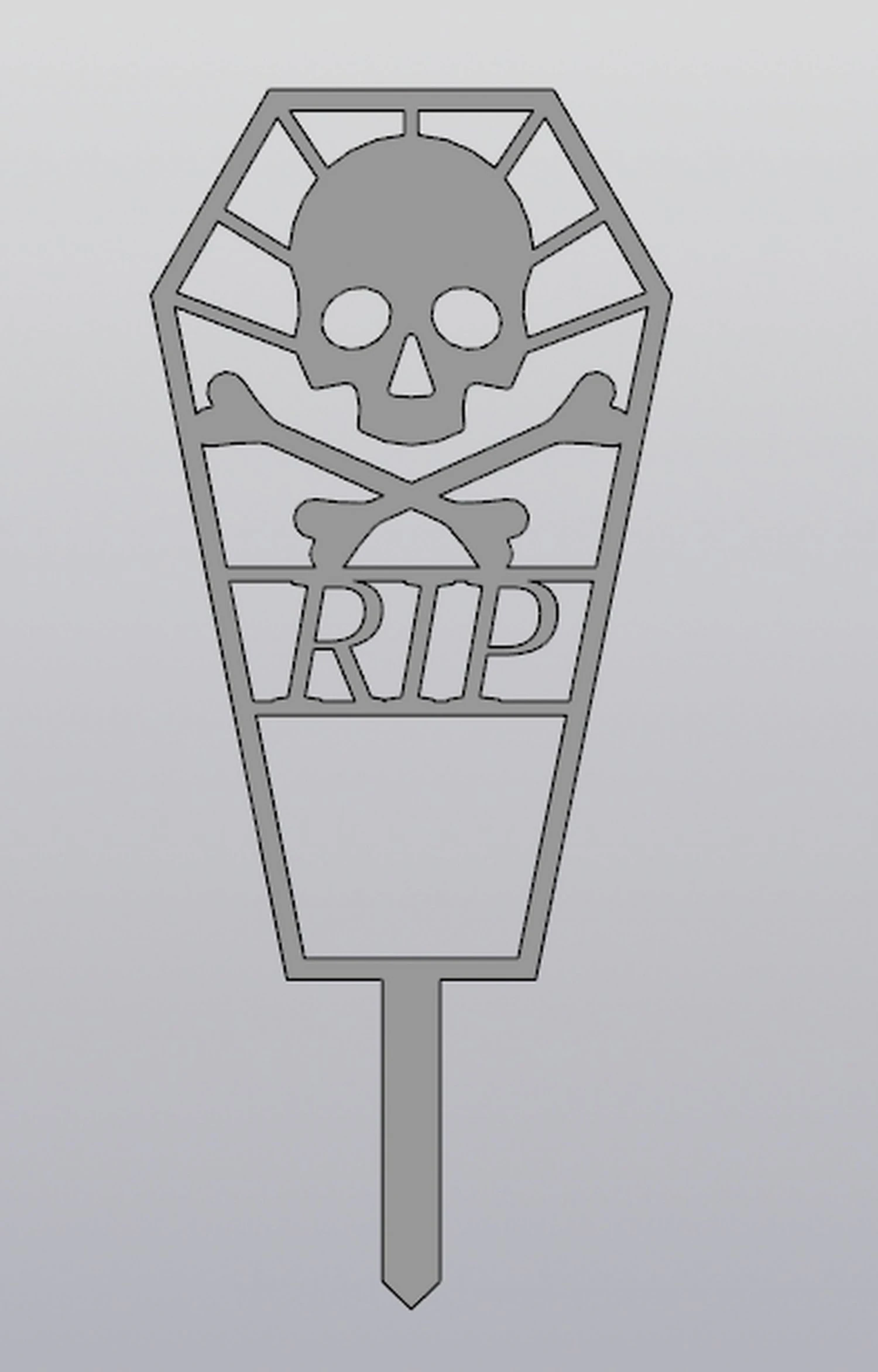 Trellis Planter Decoration Coffin and bones 3D Print Model .c4d .max .obj .3ds .fbx .stl .blend 