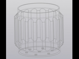 Ribbed planter Model Cetak 3D