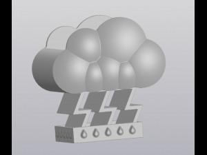 Thunder cloud planter 3D Print Model
