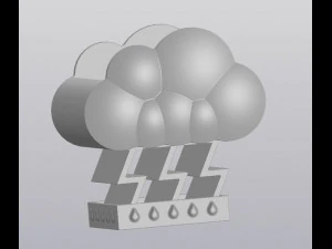 Thunder cloud planter 3D Print Model
