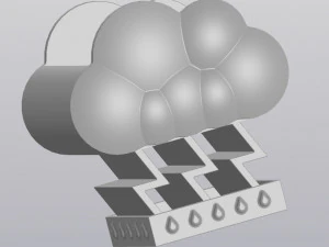 Thunder cloud planter 3D Print Model