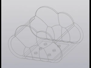 Thunder cloud planter 3D Print Model