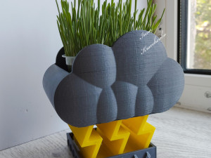 Thunder cloud planter 3D Print Model