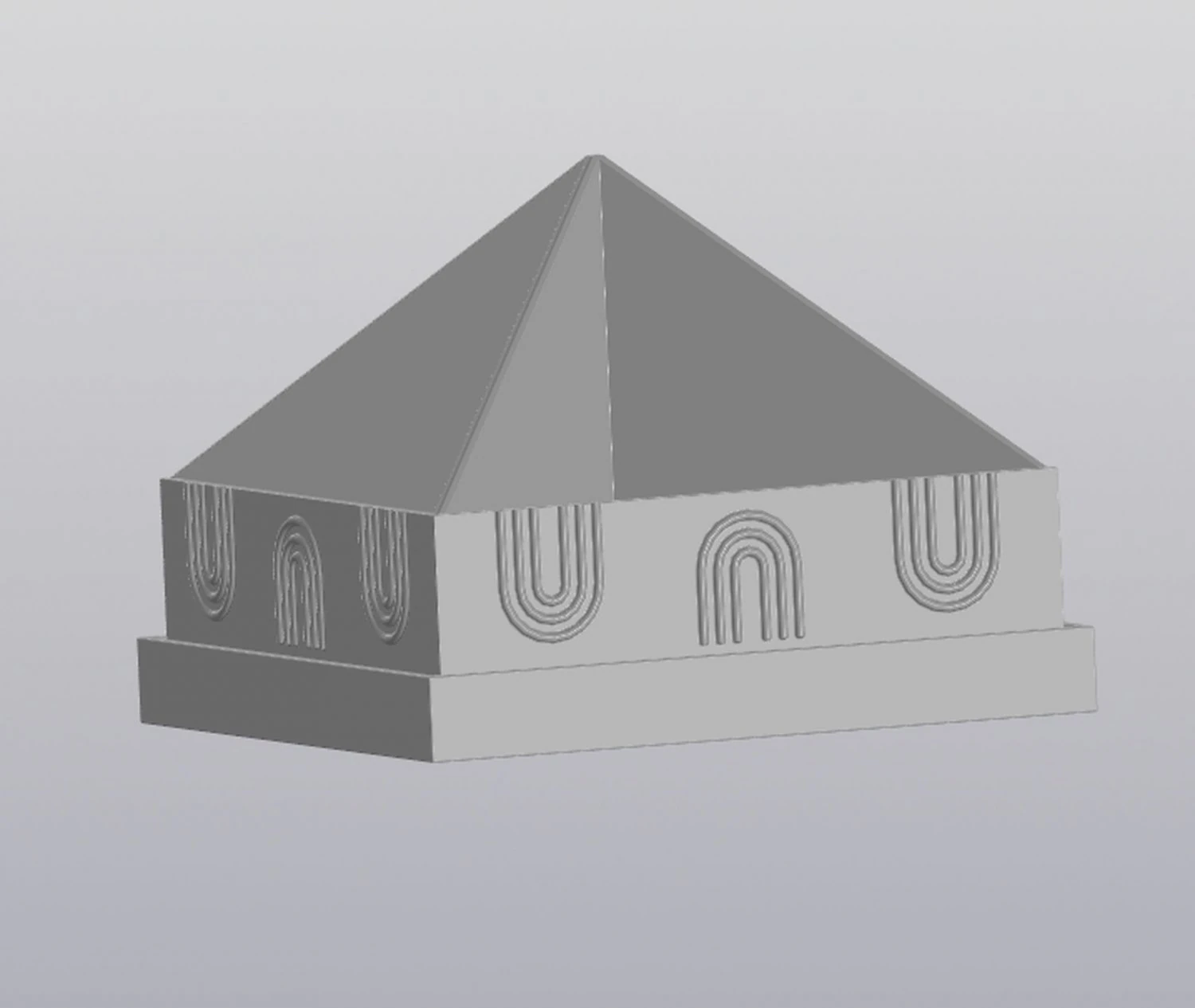 4 planters pyramid 3D Print Model .c4d .max .obj .3ds .fbx .stl .blend