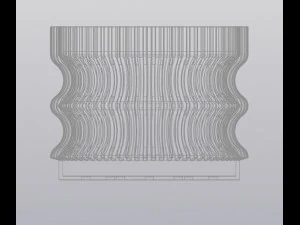 Striped planter 3D Print Model