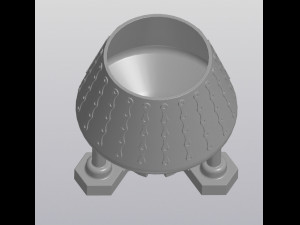 Planter Penholder Techno space Model Cetak 3D