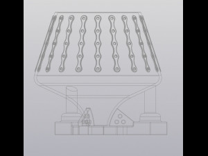 Planter Penholder Techno space Model Cetak 3D