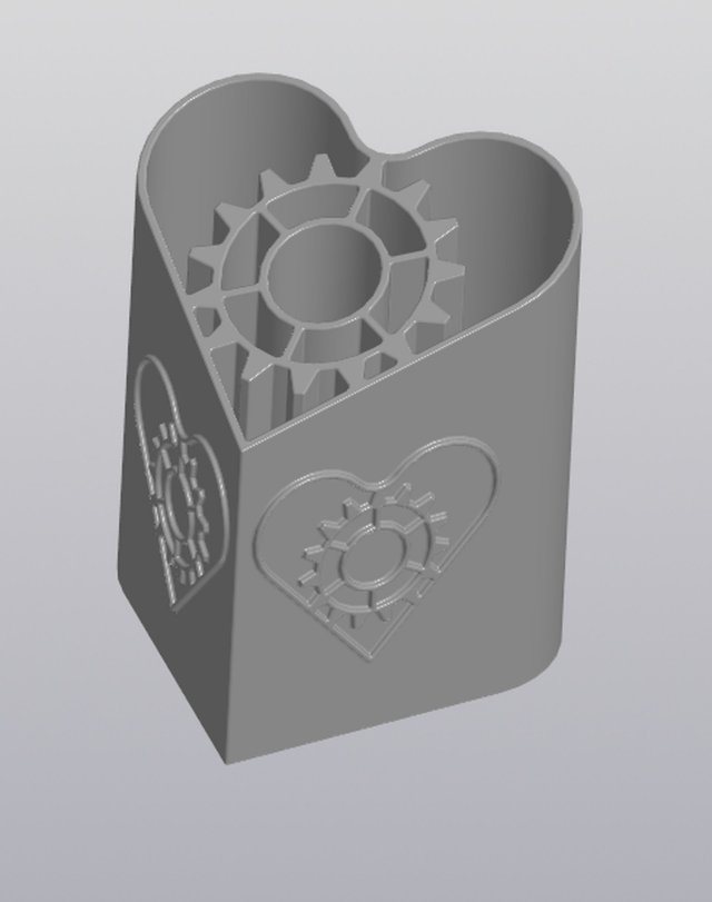 Heart with gear Penholder 3D Принт Модель .c4d .max .obj .3ds .fbx .stl .blend