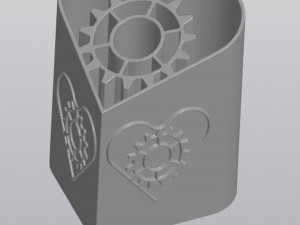 Heart with gear Penholder 3D Print Model