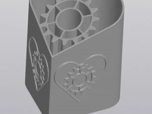 Cuore con ingranaggio Portapenne Modello di stampa 3D