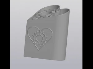 Heart with gear Penholder 3D Print Model