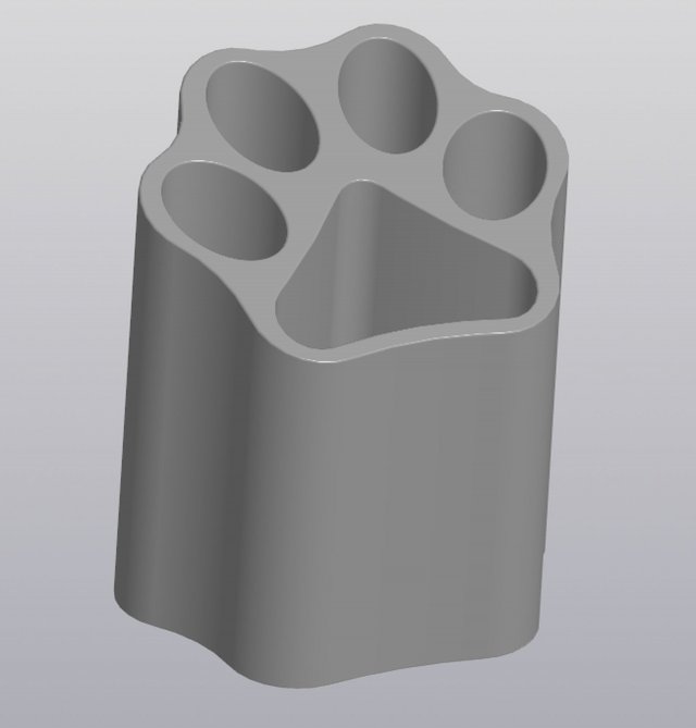 Paw print penholder 3D 프린트 모델 .c4d .max .obj .3ds .fbx .stl .blend 