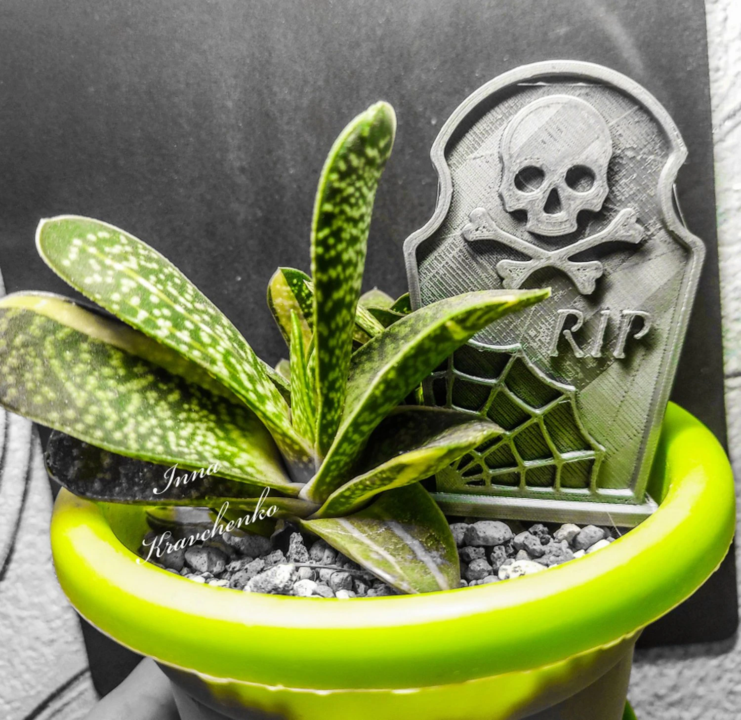 Tombstone Planter Decoration 3D Print Model .c4d .max .obj .3ds .fbx .stl .blend