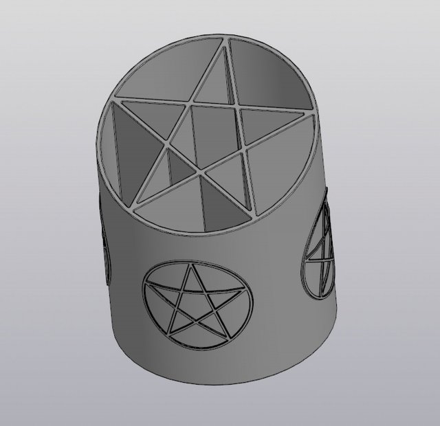 Pentagram penholder 3D 打印模型 .c4d .max .obj .3ds .fbx .stl .blend