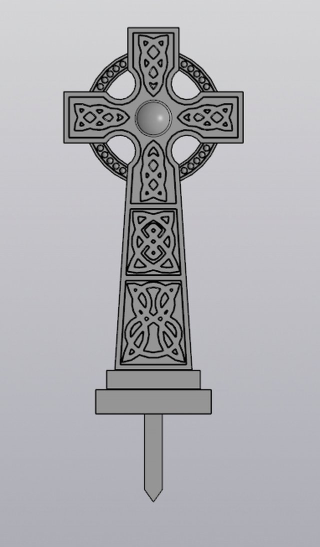 Celtic cross Planter Decoration 3D प्रिंट मॉडल .c4d .max .obj .3ds .fbx .stl .blend 