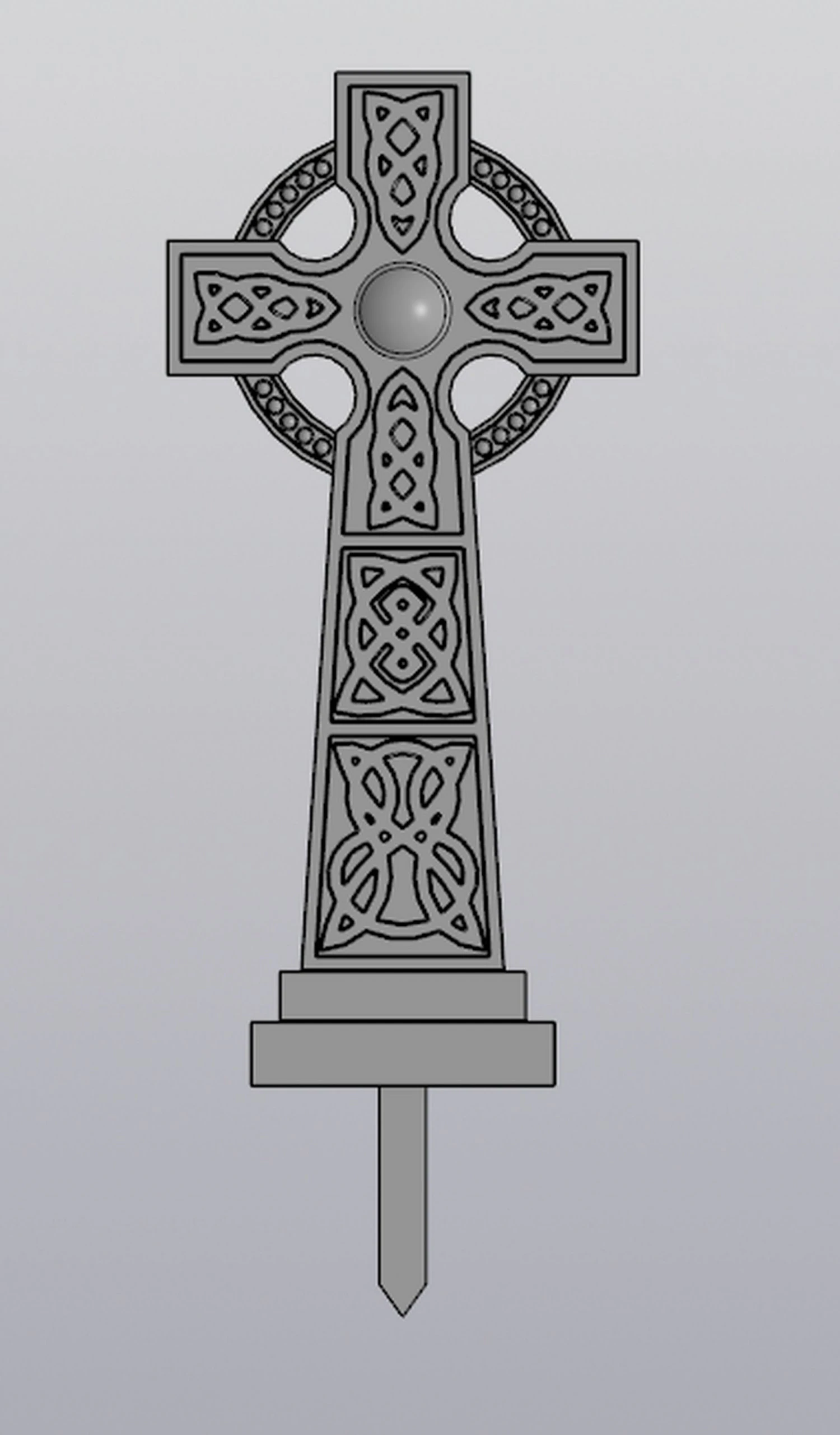 Celtic cross Planter Decoration 3D Print Model .c4d .max .obj .3ds .fbx .stl .blend