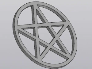Cup coaster Pentagram 3D Print Model