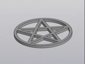 Cup coaster Pentagram 3D Print Model
