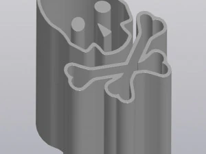 Skull and Bones Penholder 3D Print Model