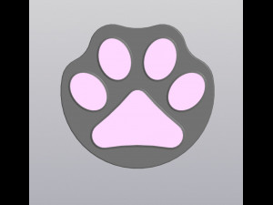 Cup coaster Paw print 3D Принт Модель