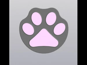 Cup coaster Paw print 3D Print Model