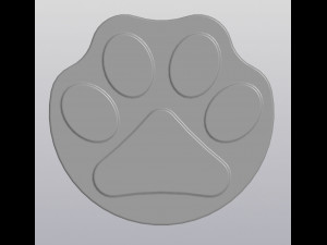 Cup coaster Paw print 3D Принт Модель