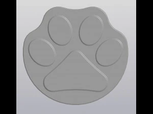 Cup coaster Paw print 3D Print Model