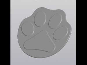 Cup coaster Paw print 3D Принт Модель