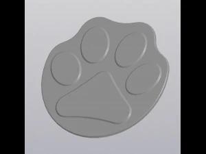 Cup coaster Paw print 3D Print Model
