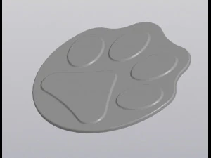 Cup coaster Paw print 3D Print Model
