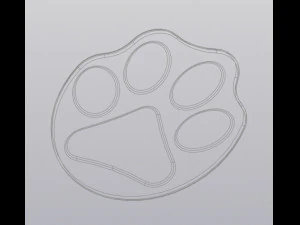 Cup coaster Paw print 3D Print Model